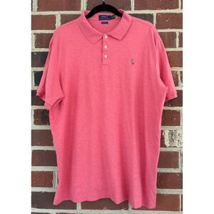 Polo Ralph Lauren Shirt Mens XL Classic Fit Polo Shirt Heather Pink Short Sleeve